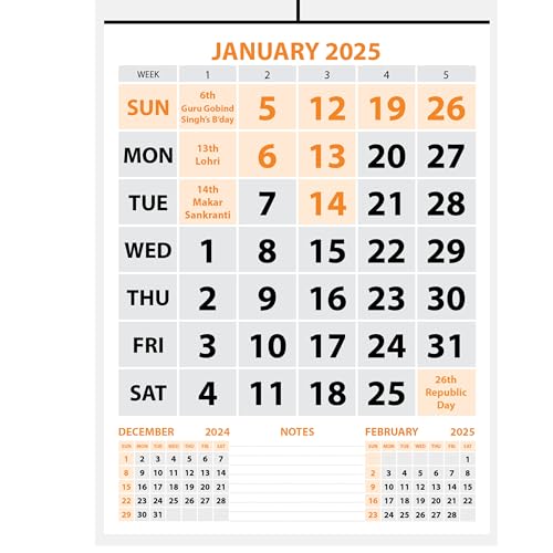 LAURET BLANC 2025 Wall Calendar -14.75