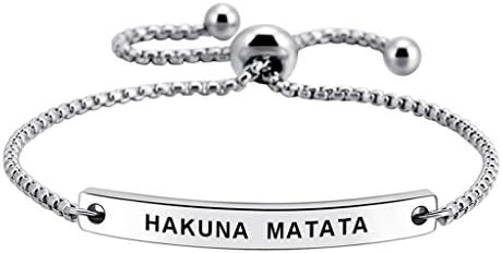 SOUSYOKYOSAM Hakuna Matata No Worries Macrame Bracelet Inspired Gift for Women and Teen Girls Best Friend