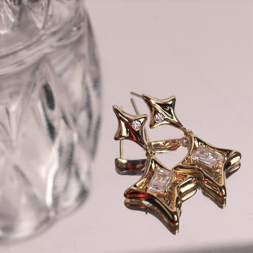 Sonateomber Star Drop Dangle Earrings for Women Trendy Unique Sparkly Rhinestone Stud Fashion Jewelry Gift3