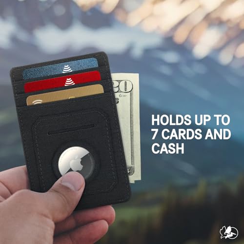 Pelican Aegis AirTag Wallet - Holds 7 Cards & Cash, Durable 500D Cordura, Black