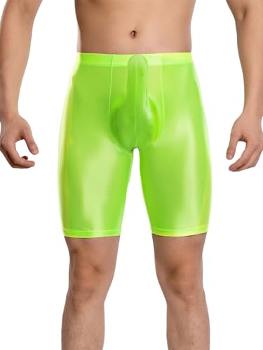 Mens Glossy Nylon Sheer Boxer Shorts Elephant Trunks Sheath Pouch Underwear Shorts