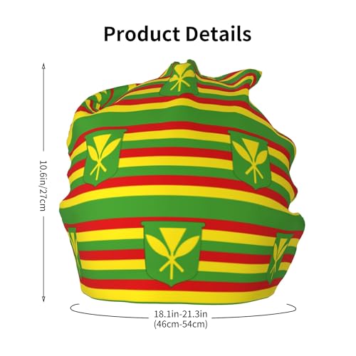 Kanaka Maoli Native Hawaiian Flag Children Hip Hop Knitted Hat Kids Elastic Leisure Knit Cap Warm Sleep Beanies Black2