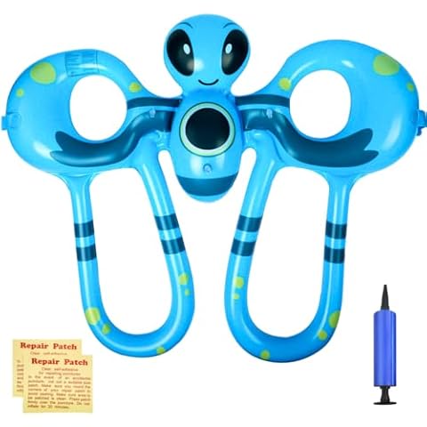 Pool Float Swim Vest for Youth Adult, Inflatable Swim Ring with Air Pump and 2Pcs Patch, Adjustable Safety Buckle with 3 Air Chambers Floaties Pool Vest for Swim Trainers Boys Girls Load up to 220LB Cover