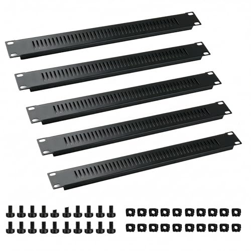 YuPinDiZu 5 Pack of 1U Blank Panel - Metal Rack Mount Filler Panel for 19in Server Rack Cabinet or Enclosure (1U Venting Panel)
