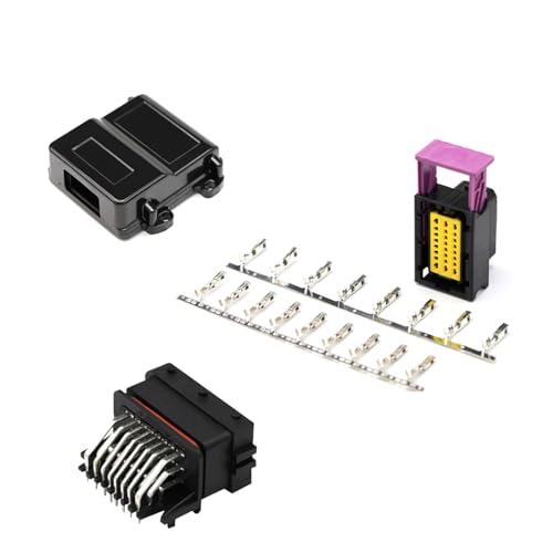 FENG GUO 1/5/10/50Set FCI ECU Connector 24 Pin 24 Way Water Proof Female Housing Sealed Plug Socket 211PC249S8005 211PC249S0005(Black Whole Set,50 PCS)