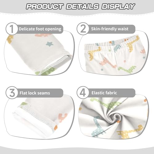 Colorful Giraffe Girls Leggings,Workout Leggings for Girls Toddler Athletic Legging Size for 3-10T3