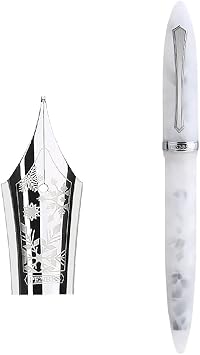 Lanxivi Penbbs 480 Fountain Pen Fine Nib Cigar Shape Snow Acrylic with Conveter and Pen Case Set