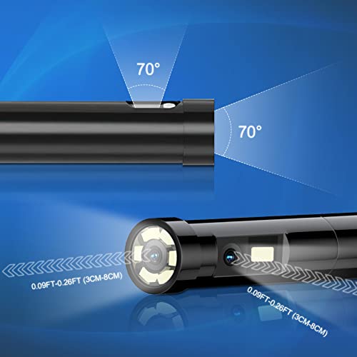 Dual Lens Borescope Endoscope Inspection Camera, With 8Mm 1080P Ip67 Waterproof Industrial Endoscope Camera 8 Led Lights, 5 Inch Screen, 16.5Ft Snake Semi-Rigid Cable For Car Pipe Sewer Drain #TOP2