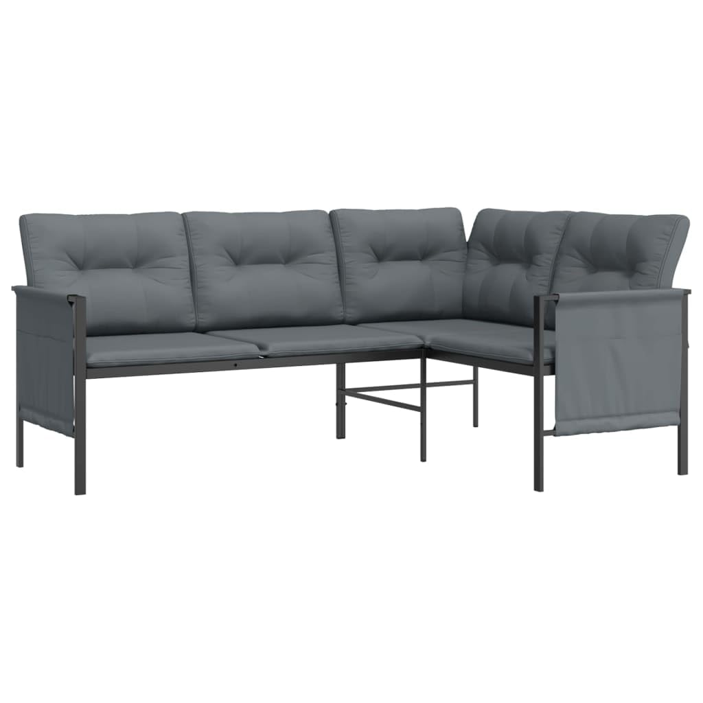 vidaXL Garten Lounge Set 2-TLG., Gartenmöbel Set mit Kissen, Sitzgruppe für Garten Terrasse, Sofa Garnitur Loungemöbel, Anthrazit Stahl
