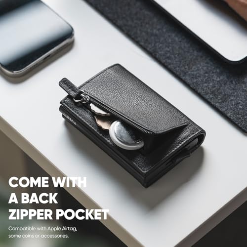 Image of VULKIT Pop up Wallet Minimalist Cash Wallets RFID Blocking Leather Smart Credit Card Holder with Magnetic Closure for Men