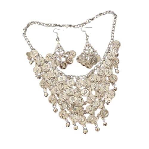 Juego de joyería nupcial Harilla de 2 piezas con collar brillante y pendientes