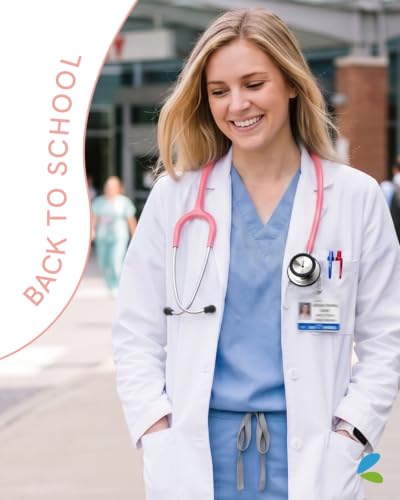 Image of FriCARE Dual Head Stethoscope - Stethoscopes for Nurses, Medical Nursing Students, Paramedics /EMT /LVN /VNA Backup Estetoscopio, Aurora Pink Tube, Stainless Steel Chestpiece