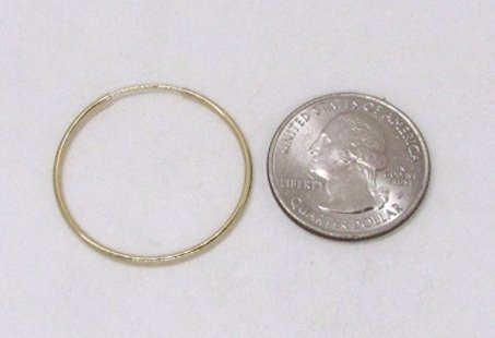 14k Gold Endless Hoop Earrings, 1.25mm Thick Tube4