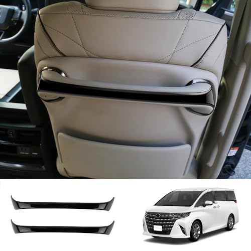 トヨタ 新型 アルファード ヴェルファイア 40系 専用設計 内装 バックシートハンドルトリム TOYOTA ALPHARD VELLFIRE 簡単取付 ABS樹脂製 2P (ピアノブラック)