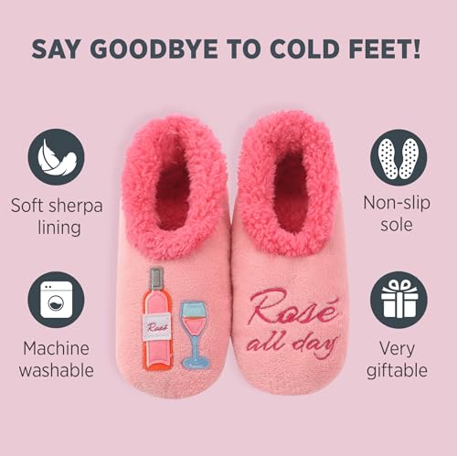 Image of Snoozies Slipper Socks -Funny Quote House Slippers for Women, Non-Slip Fuzzy