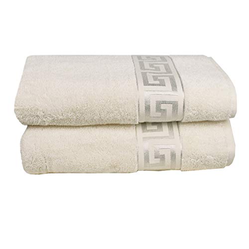 Delindo Lifestyle® Rhodos - Toalla de ducha (rizo, 2 piezas, 70 x 140 cm), color beige Cover