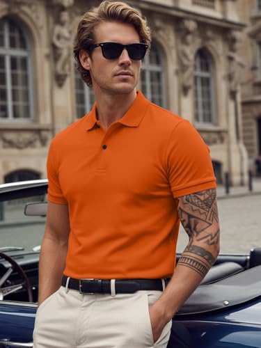 Image of LEOTUDE Men's Matty Regular Fit Polo T-Shirt for Man