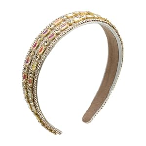 Crystal Headband Fashion Luxury Colorful Women Handmade Rhinestone Hairbands Hoop Jewelry Accessories (H1068-yellow)