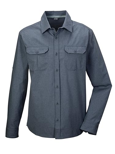 killtec Hombre Camiseta Funcional/Camiseta de Manga Larga/Camiseta Outdoor KOS 48 MN WVN SHRT, Deep Water, S, 42844-000