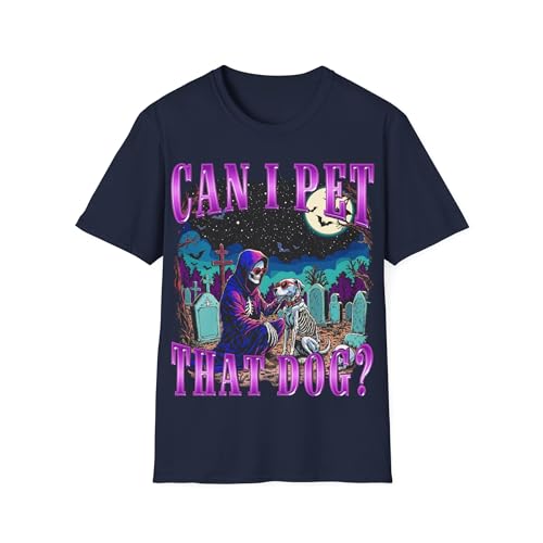 T-shirt Can I Pet That Dog pour amoureux des chiens look squelette Halloween