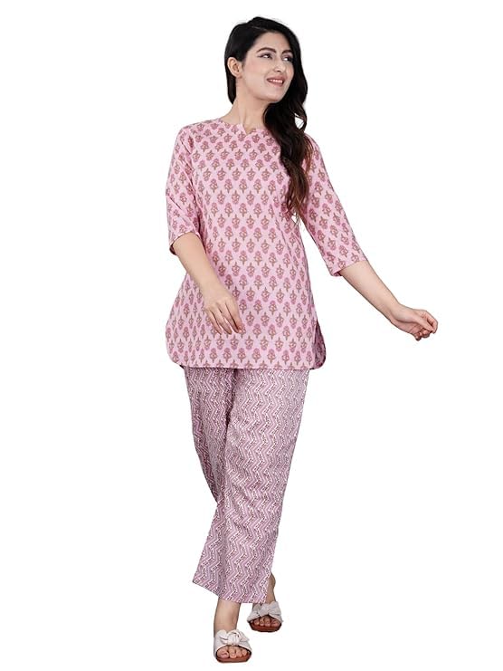Women's Pure Cotton Floral Printed Night Suit Top and Pyjama Set Night Suits for Women-image-32