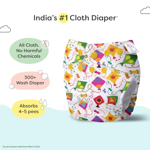 Image of SuperBottoms NEW UNO Freesize Cloth Diaper | Cloth diaper for babies 3M to 3Y | Washable & Reusable cloth diaper | Comes with cloth diaper insert | 1 Diaper and 1 Organic cotton Soaker