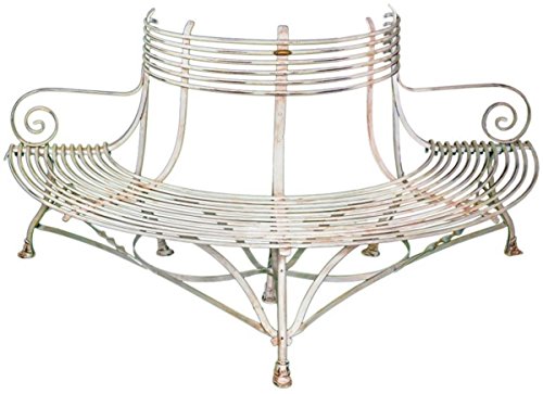 Casa-Padrino wrought iron garden bench 1,9 x 0,9 x H. 0,9m - Vintage Tree Bench, Color:green