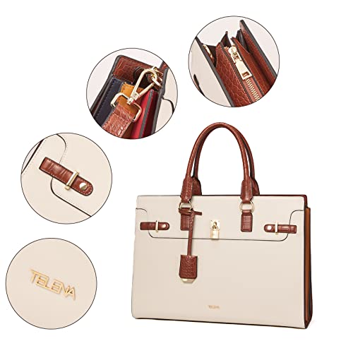 Telena Laptop Tote Bag for Women, 15.6 Inch Shoulder Tote Bag Leather Briefcase for Women, Large Capacity Handbag Bags4