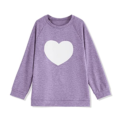 Image of Apbondy Girls Shirts Casual Long Sleeve Crewneck Loose Striped Sweatshirts Pullover Tops