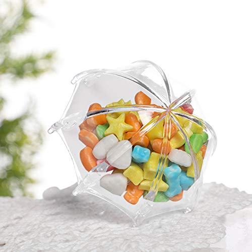 Boîte de Bonbons, 24 Pcs Forme de Parapluie Innovante Conteneur de Boîte de Bonbons en Plastique pour la Fête d'anniversaire de bébé de Mariage (Riuulity83vhwo7yka-14)