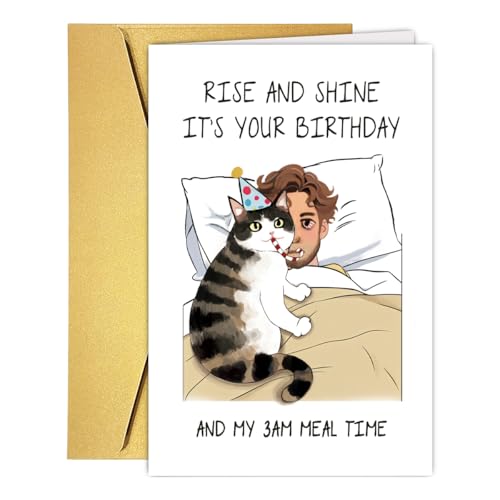 Funny Cat Birthday Card for Cat Dad, Son, Friend, Husband