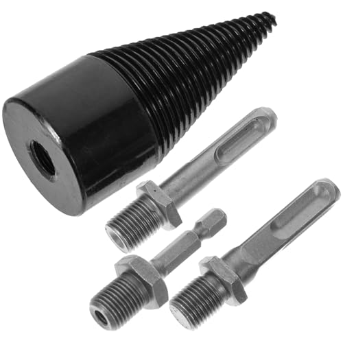 SHINEOFI Brocas para Leña Eléctricas de Acero Resistentes 42 MM 4 Piezas Mango Hexagonal para Taladro Kit para Astilladora de Madera Uso Campo y Hogar
