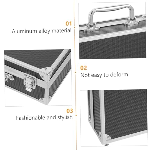 Portable Aluminum Tool Box with Sponge Lining Metal Briefcase for Storage of Tools Documents for Home Use and Organization3