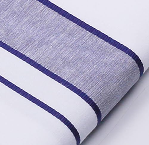 Dhoti Cotton Mundu Full Length Men's Ethnic Wear Vesthi 8 Mulam Single Piece South Indian Traditional with White Dhoti Color Border Double Layer 1 inch Large Violet Border Festival Gifts for Him by Stylesindia - Used condition - Image 3