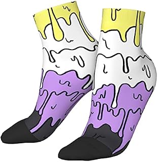 456 Running Socks Cute Pride Pastel Melting Pride Sports Socks Unisex Socks Wicking Office Socks For Outdoor Walking Hiking,30cm