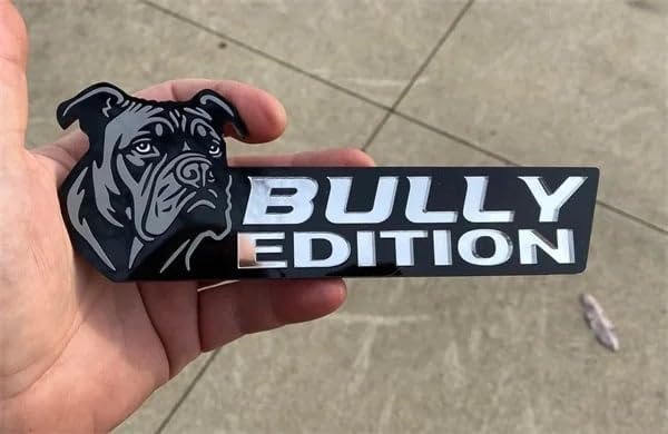 Image of Dog Edition Car Badges Laser Cutting Car Vehicle Emblem,3D Car Badge Automotive Decals Stickers Funy Animal Decor Car Accessories Gifts for Car Truck Rv Boat Exterior Decoration (Bully)