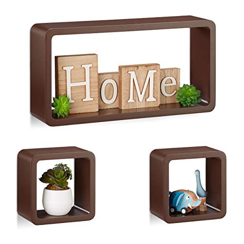 Relaxdays Mensole a Cubo, Ripiani, Scaffale Sospeso, Design...