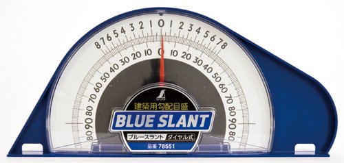 シンワ測定(Shinwa Sokutei) ブルースラント ダイヤル式 建築用勾配目盛 78551