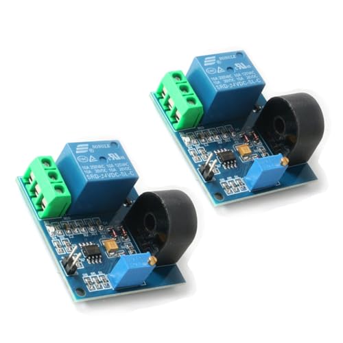 Hailege 2pcs 24V 5A AC Current Sensor Current Detection Relay 24V AC Current Relay Module AC Sensor Relay Switch with Over Current Protection