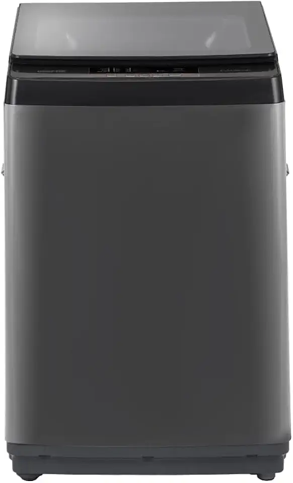 Geepas 7kg Fully Automatic Top Load Washing Machine – LED Display, Stainless Steel Diamond Drum, 8 Wash Programs, Low Noise, Rust-Proof Body, Shock-Resistant Lid - GFWM7909WCS Metallic Grey