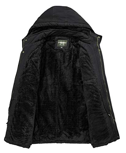 Image of Men's Winter Thicken Coat Casual Military Parka Jacket with Removable Hood