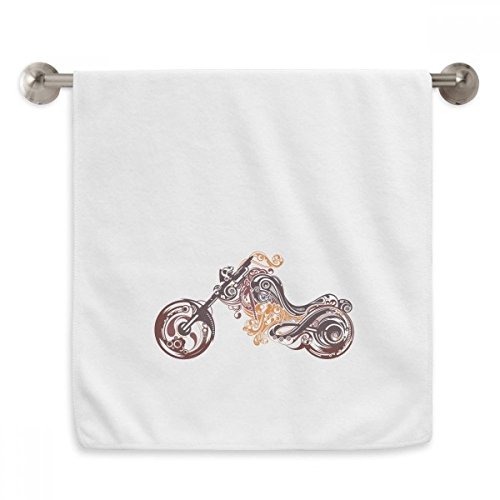 Serviette moto colorée DIYthinker en coton doux blanc de format rectangulaire 13x29 pouces