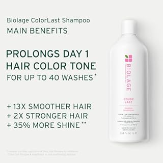 BIOLAGE ColorLast Shampoo , Shampoo for Colored-Treated Hair , Helps Maintain Color Depth, Tone & Hair Shine , Paraben-Free Shampoo , 1 litre