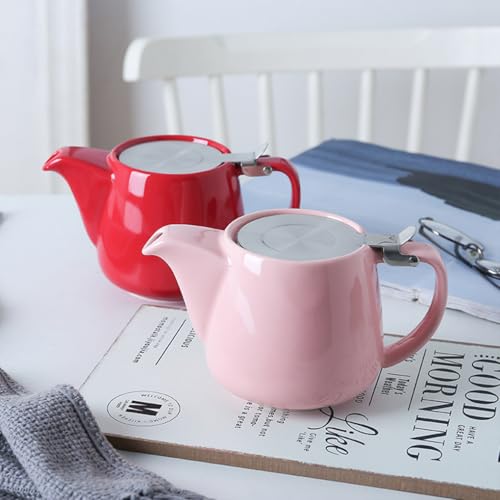 Elegant Ceramic Tea Set with Multi-Functional Design for Every Tea Enthusiast - Stainless Steel Filter Tea Maker and Kettle in Pink - Image 7