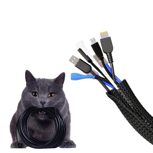 ERKO 13mm-3,1m Manguito Cable Auto-Cierre Negro - Organizador Cables Mesa
