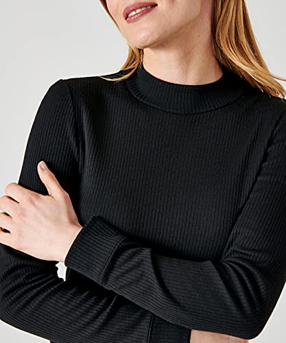 Damart - Women's Thermolactyl Mock Neck, Fleece Ribs, White, Size XS, Long Sleeves, Black, M - Image 3