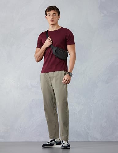 Image of Amazon Brand - Symbol Men's Relaxed Fit Pleated Athleisure Trouser (Elasticated Waistband | 100% Polyester| Available in Plus Sizes)