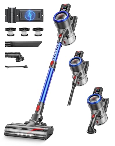 Cordless Vacuum Cleaner,450W 38KPA Vacuum Cleaners for Home,55Mins Stick Vacuum Cleaner with Auto Mode,Wall Mount Charging,Rechargeable Vacuum for Pet Hair/Carpet/Hardwood Floors