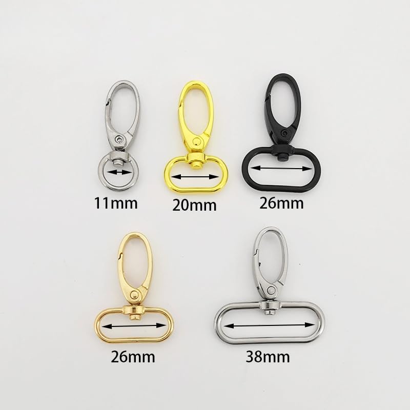 46,5-22 MM 30 Uds Oro Rosa/Plata Gancho de presión Cierre Giratorio Clips de Gancho de presión para unir Correa de Perro, Correa de Bolso de Collar Accesorios de Bricolaje