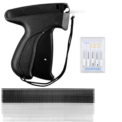 Pistola Etiquetadora, Pistola de Etiquetas para Ropa, Máquina de Etiquetar con 5 Agujas de Repuesto y 5000 Púas de Estándar, pistola Etiquetadora Manual Textil para Fijación Textiles, Jeans, Sombreros